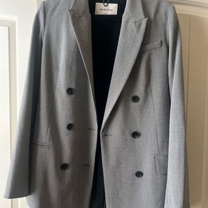 Aritzia Babaton Gray Double-Breasted Blazer